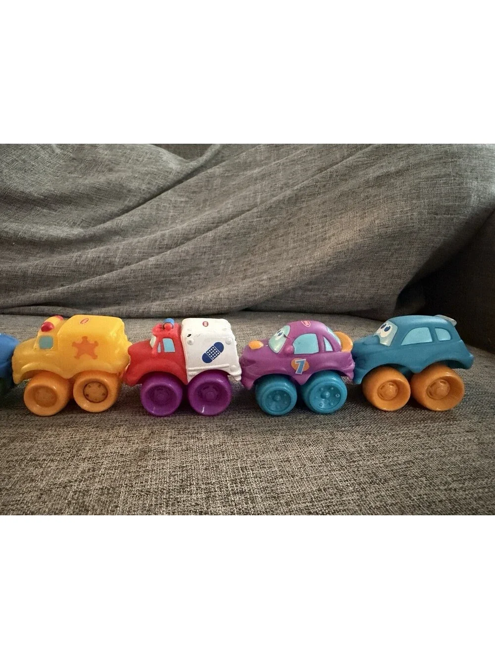 Playskool Tonka Lil Chuck and Friends Toy Car Lot of 7 Mini Chunky Soft Vehicles
